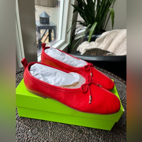 SAM EDELMAN ARI BALLET FLATS IN HEIRLOOM RED LEATHER 7.5 - Picture 6 of 9